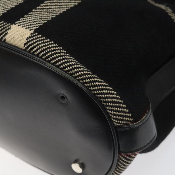 Burberry Nova Check Hand Bag Wool Black - Picture 15 of 16